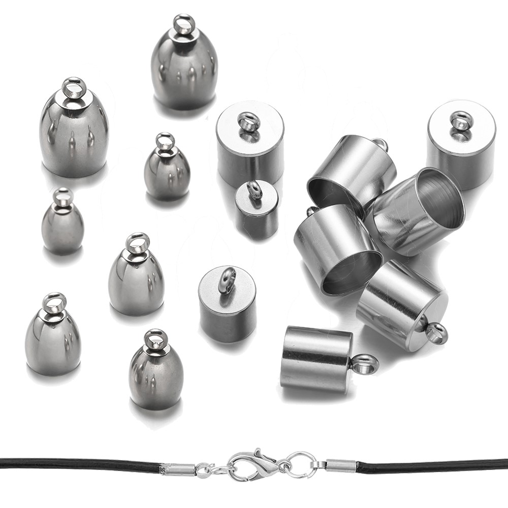Leatherwork Beginner - 20pcs Tube End Caps Stainless Steel