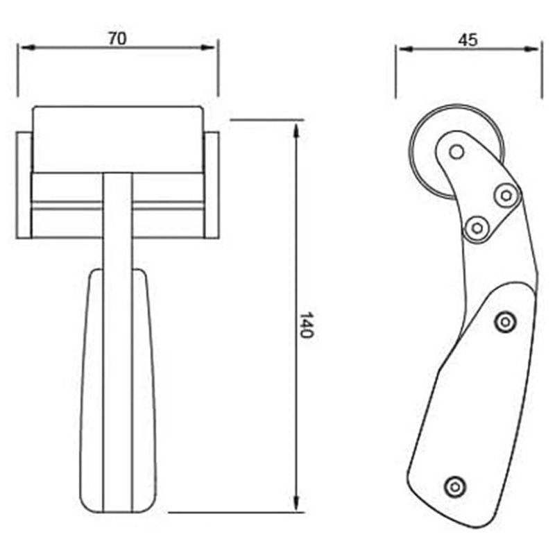Leatherwork Roller - AT29-Inclined Roller,60Mm Wide Leather Roller Handle