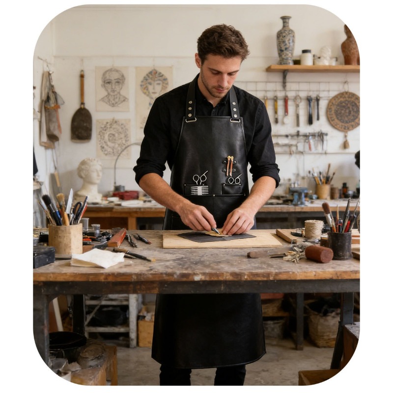 PU Soft Leather Apron Barber's - Leatherwork Apron review and price