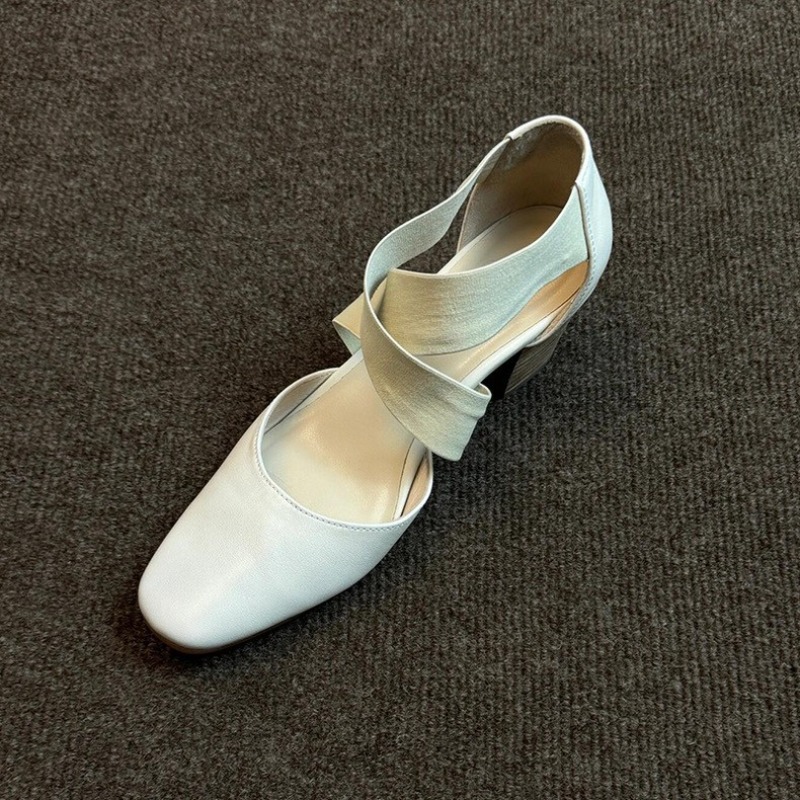 Women's Cross Strap Block Heel - Leather Work Outfit review and price