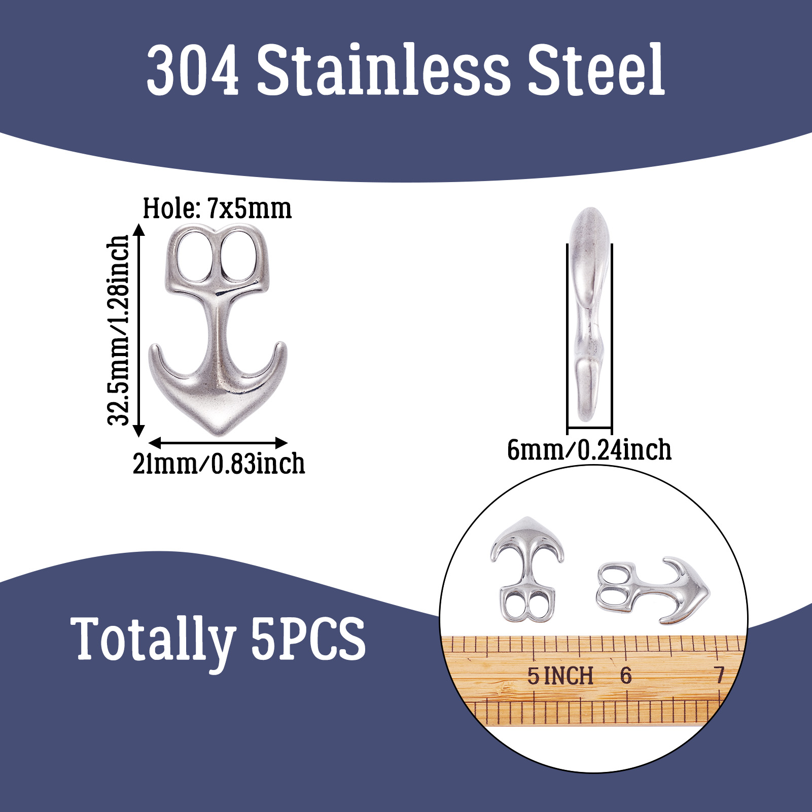 5pcs Anchor Hook Clasps 304 St - Leatherwork Beginner review and price