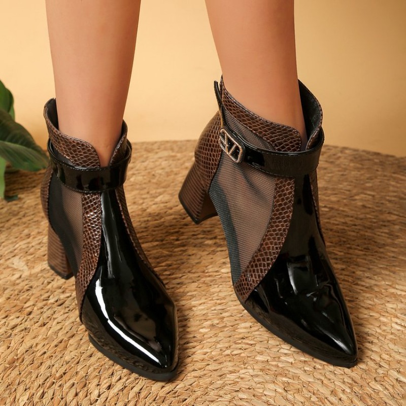Women's Hollowed Out Mesh Boot - Leather Work Outfit review and price