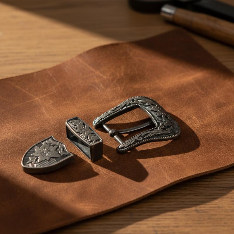 Floral Engraved Vintage Metal  - Leather Work Outfit review and price