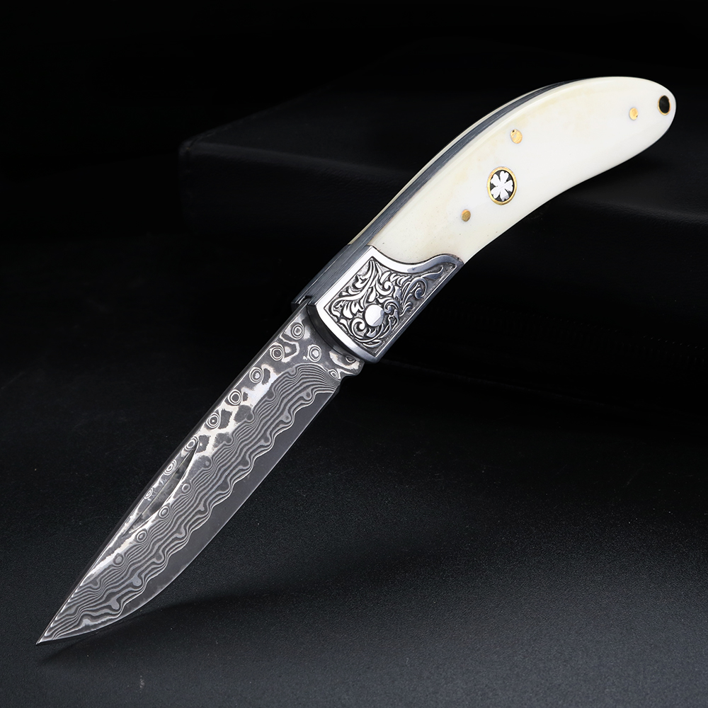 Bull bone Damascus steel foldi - Bone Folder Tool review and price