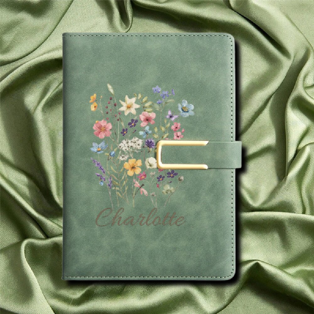 A5 Floral Monogram Custom Name - Leatherwork Journal review and price