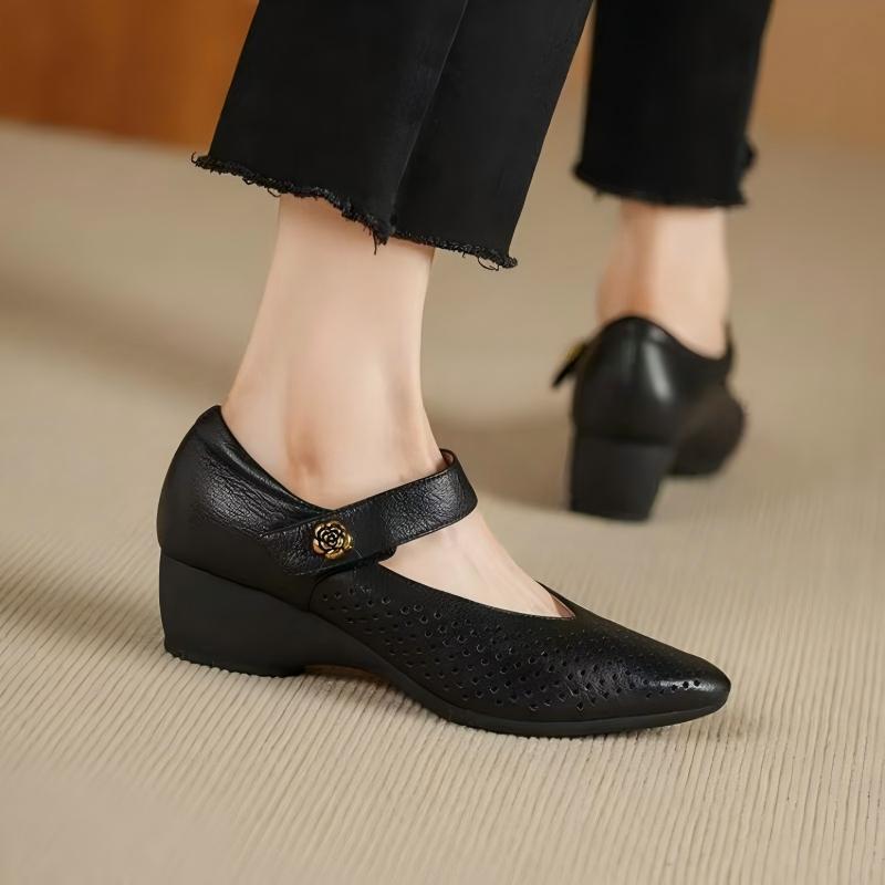 Women Summer Soft Leather Poin - Leather Work Outfit review and price